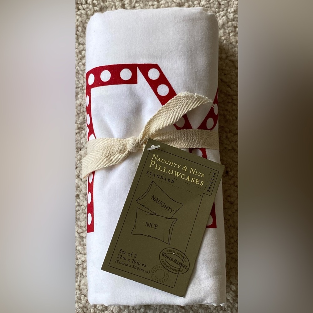 NEW Naughty & Nice Pillowcase Set